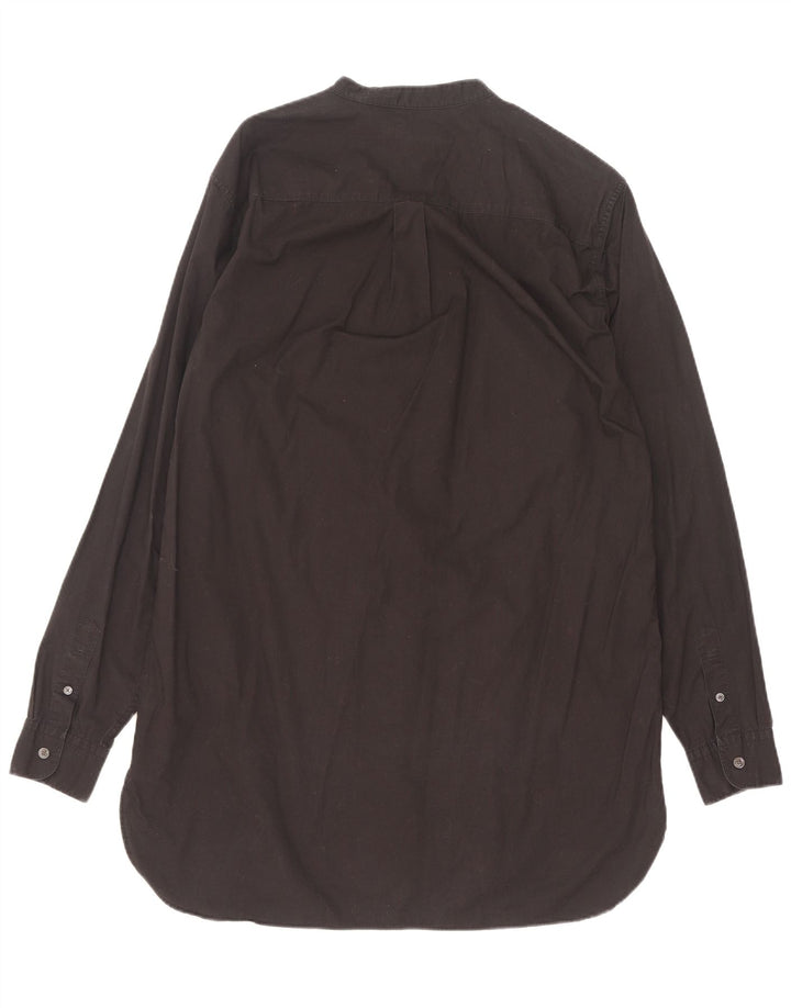 Camisa masculina Longline All Saints de algodão preto médio