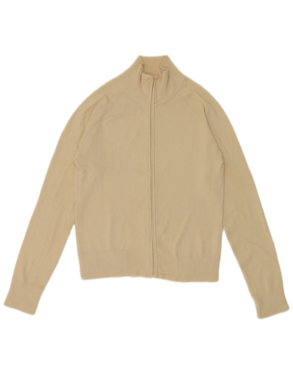 Suéter cardigã feminino Zara UK 12 algodão bege médio