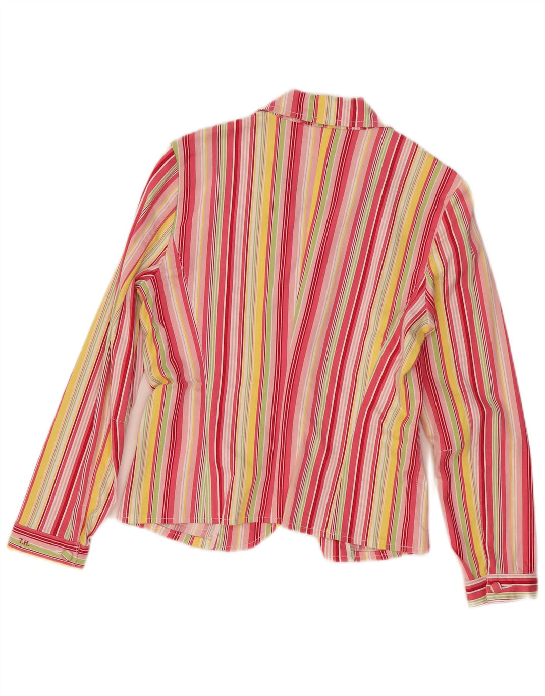 Jaqueta Tommy Hilfiger Crop Blazer Feminina UK 12 Médio Multicolorido Listrado