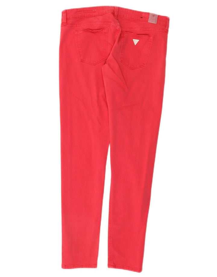 Calça feminina casual justa GUESS W29 L28 algodão rosa