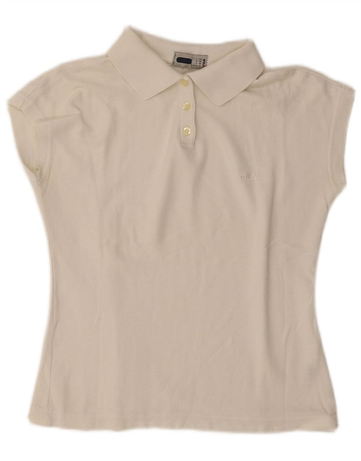 Camisa polo feminina Fila Crop US 8 médio algodão branco