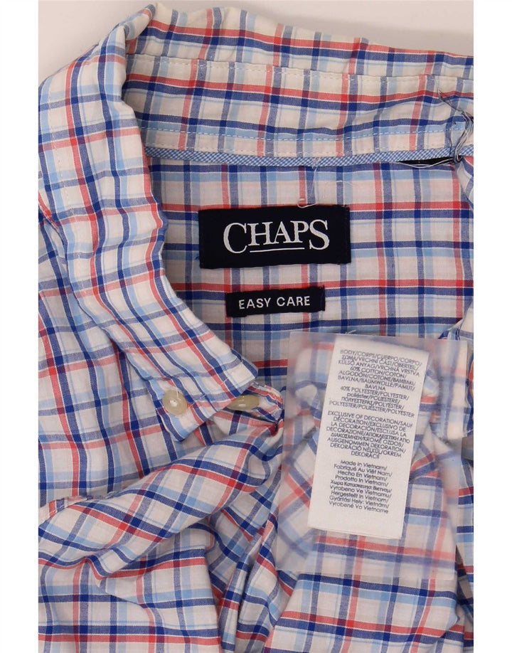 Camisa masculina de manga curta Chaps grande algodão xadrez azul