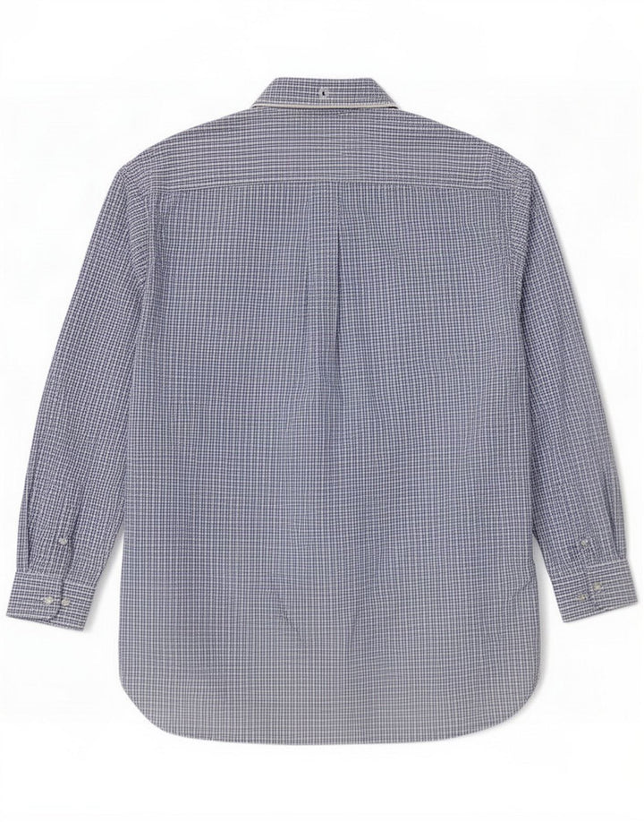 Tommy Hilfiger Camisa masculina regular fit grande algodão xadrez azul