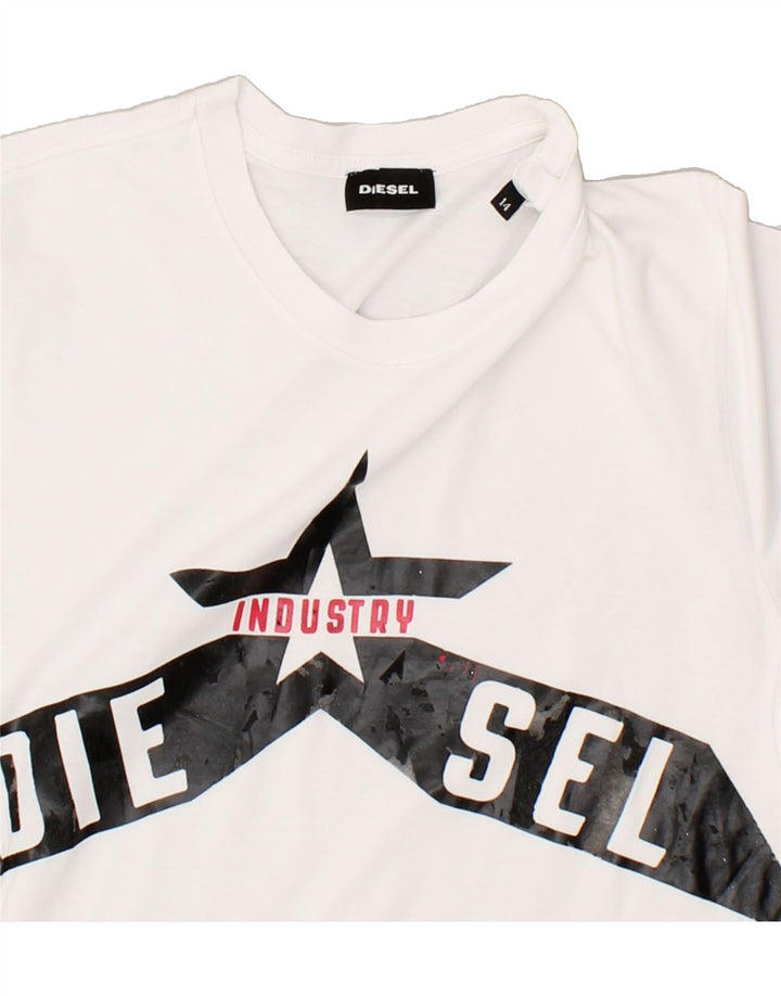 Camiseta gráfica DIESEL Boys 13-14 anos algodão branco