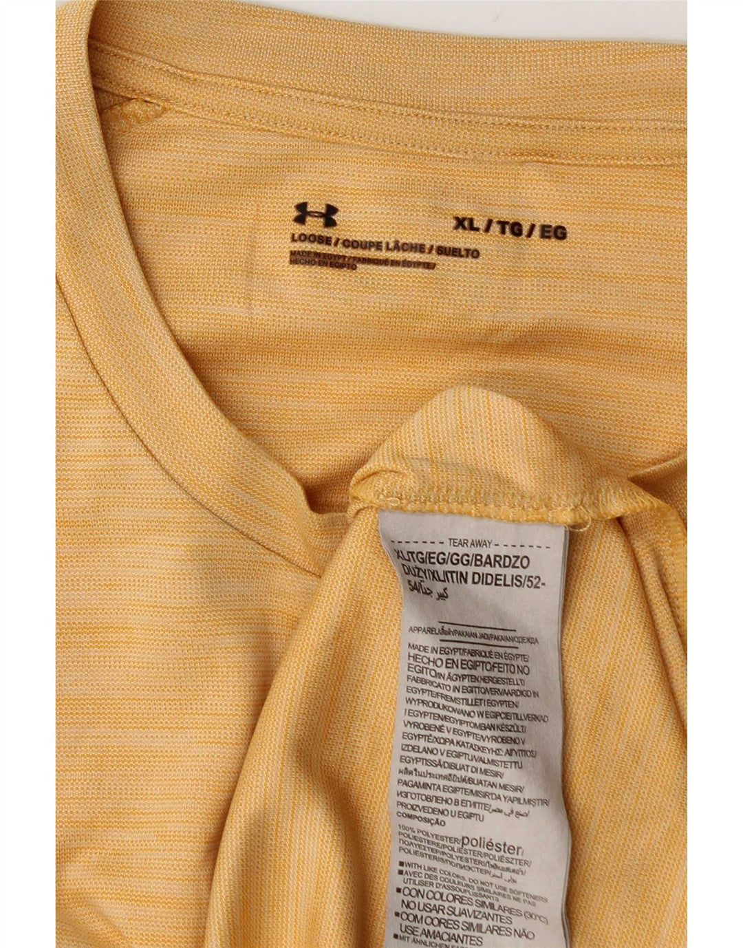 Camiseta masculina Under Armour Top XL poliéster amarelo