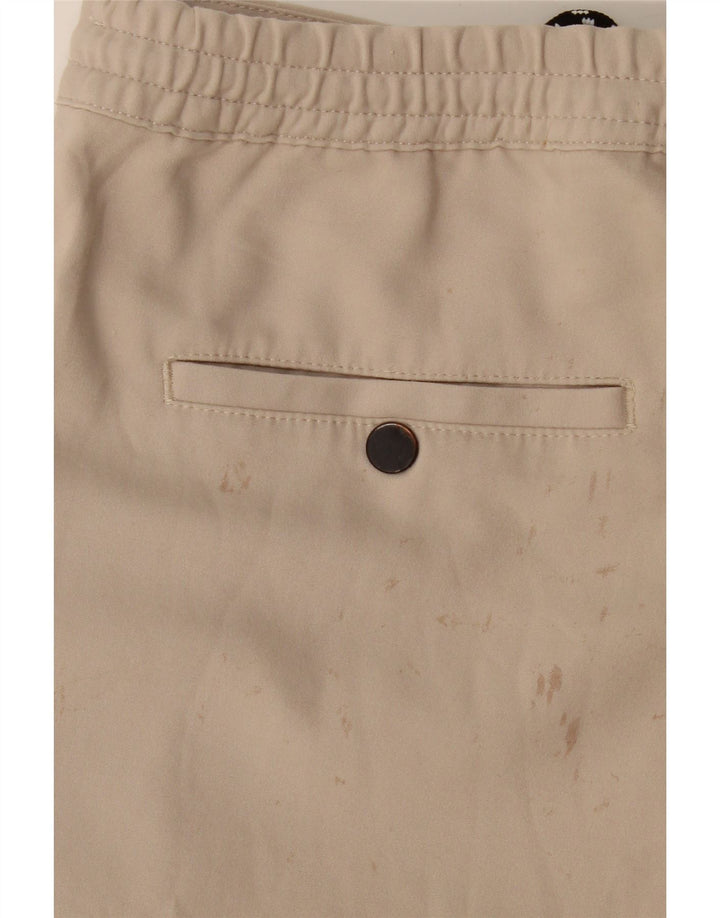 Calça jogger masculina ZARA Chino médio W32 L28 poliéster bege