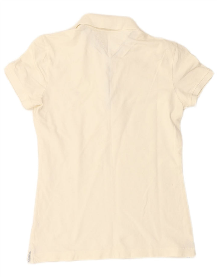 Camisa polo feminina TOMMY HILFIGER UK 14 médio branco