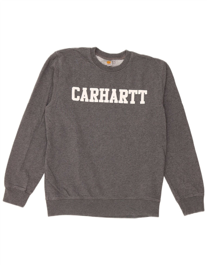 Carhartt moletom masculino gráfico jumper pequeno algodão cinza