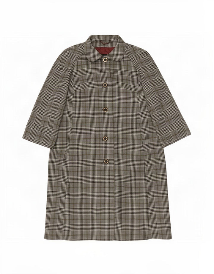 Sobretudo feminino Aquascutum UK 14 cinza médio Houndstooth