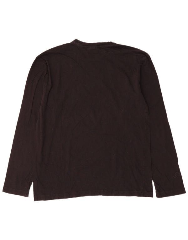 Top gráfico masculino Champion manga comprida grande algodão preto