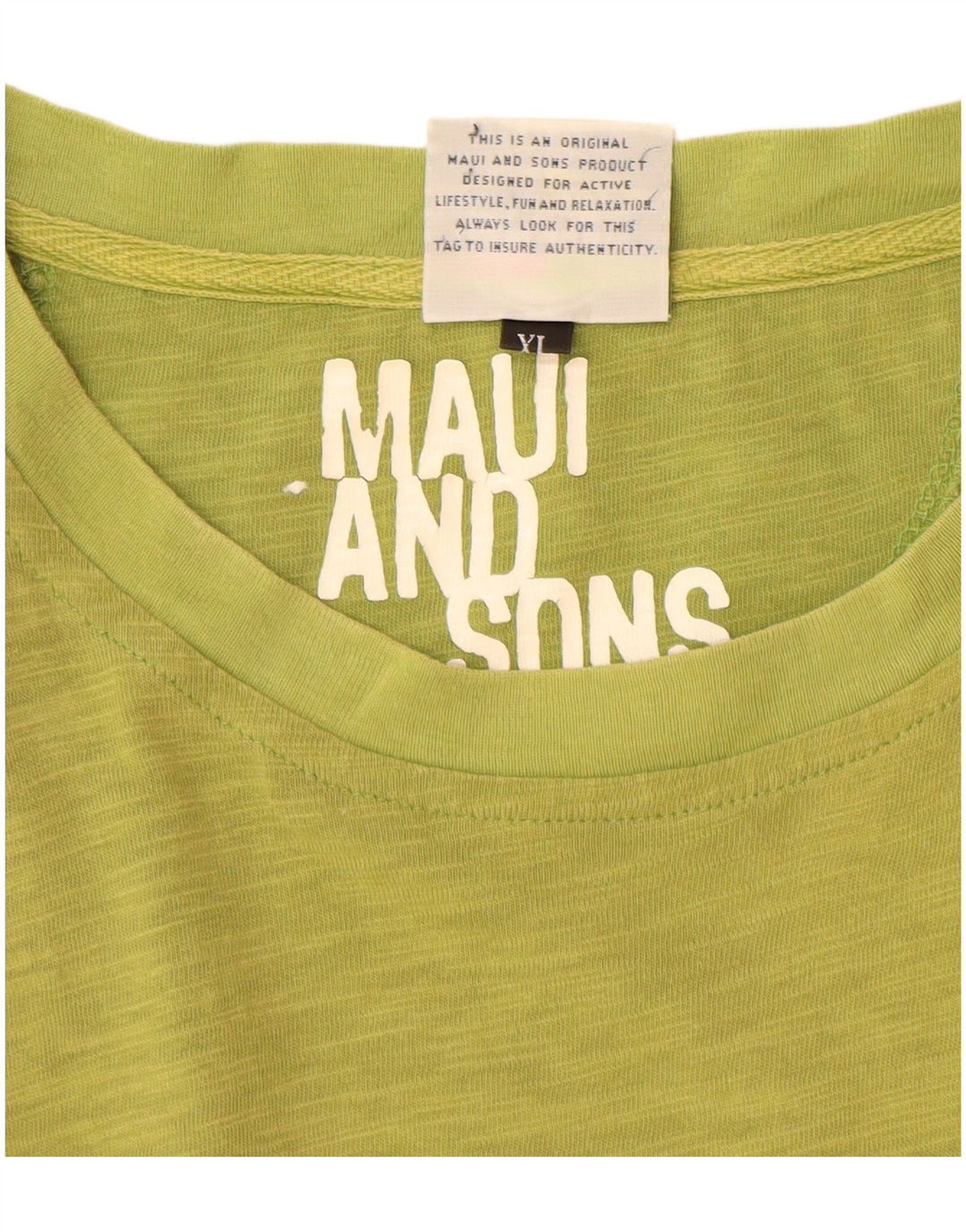 Camiseta feminina MAUI AND SONS UK 18 XL algodão manchado verde