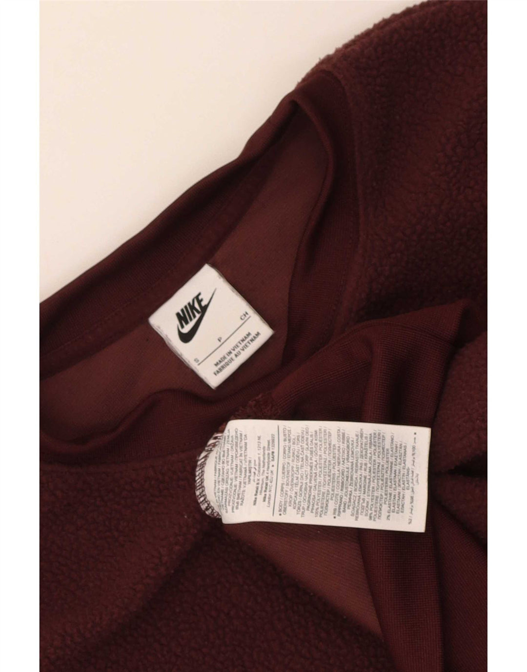 Suéter Nike Feminino Crop Oversized Fleece UK 10 Pequeno Marrom Poliéster