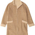 Sobretudo feminino Sherpa da Marks & Spencer Reino Unido 10 pequeno bege manchado