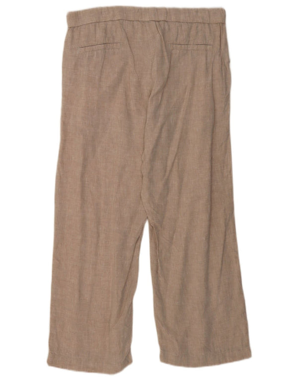 Calça feminina Dack com ajuste relaxado médio W28 L25 bege