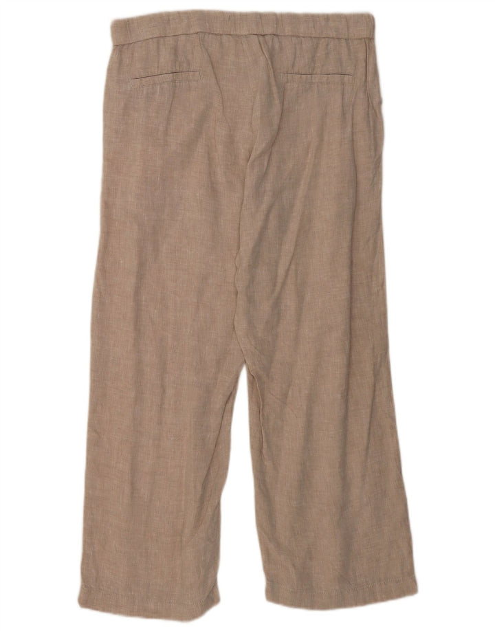 Calça feminina Dack com ajuste relaxado médio W28 L25 bege