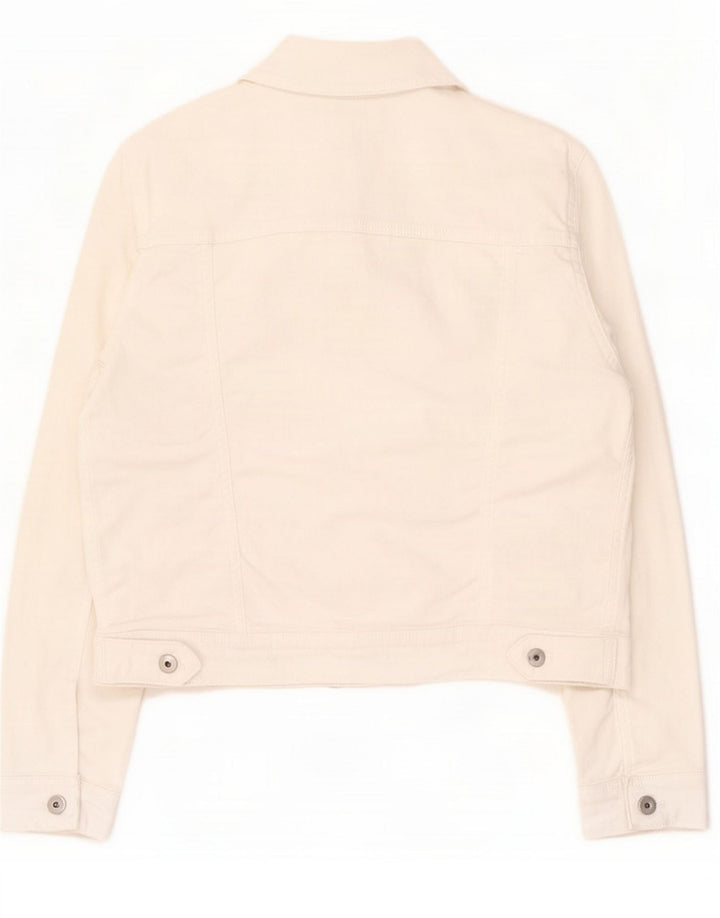 Jaqueta jeans feminina Zara Reino Unido 16 grande algodão branco