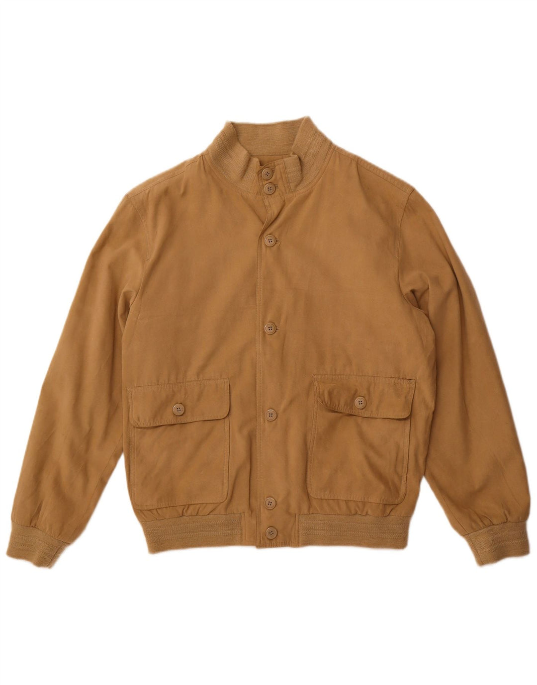 Jaqueta bomber masculina vintage UK 38 poliéster bege médio