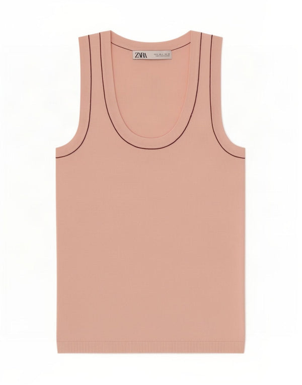 Colete feminino Zara UK 8 pequeno viscose rosa