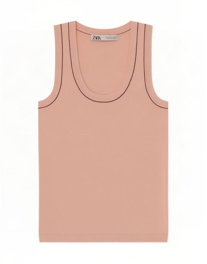 Colete feminino Zara UK 8 pequeno viscose rosa
