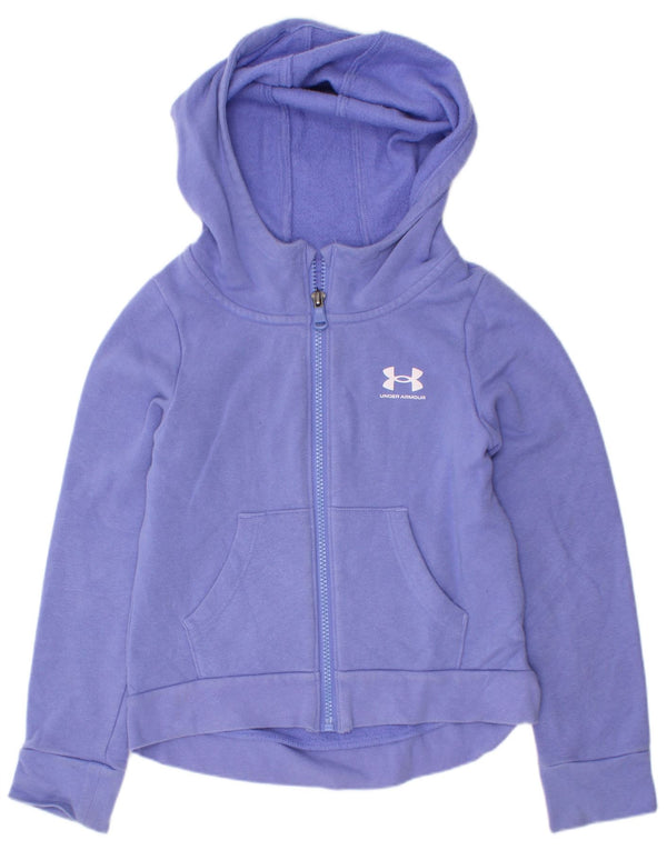 Suéter Under Armour Girls Zip com capuz 6-7 anos XS algodão roxo