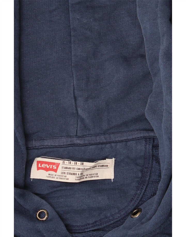 LEVI'S Mens Standard Fit Graphic Zip Hoodie Sweater XL Navy Blue Vintage Levi's and Second-Hand Levi's from Messina Hembry 