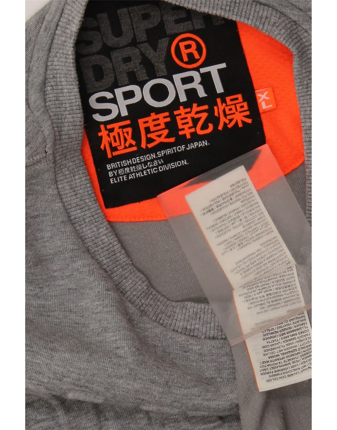 SUPERDRY moletom gráfico masculino Jumper XL cinza algodão manchado