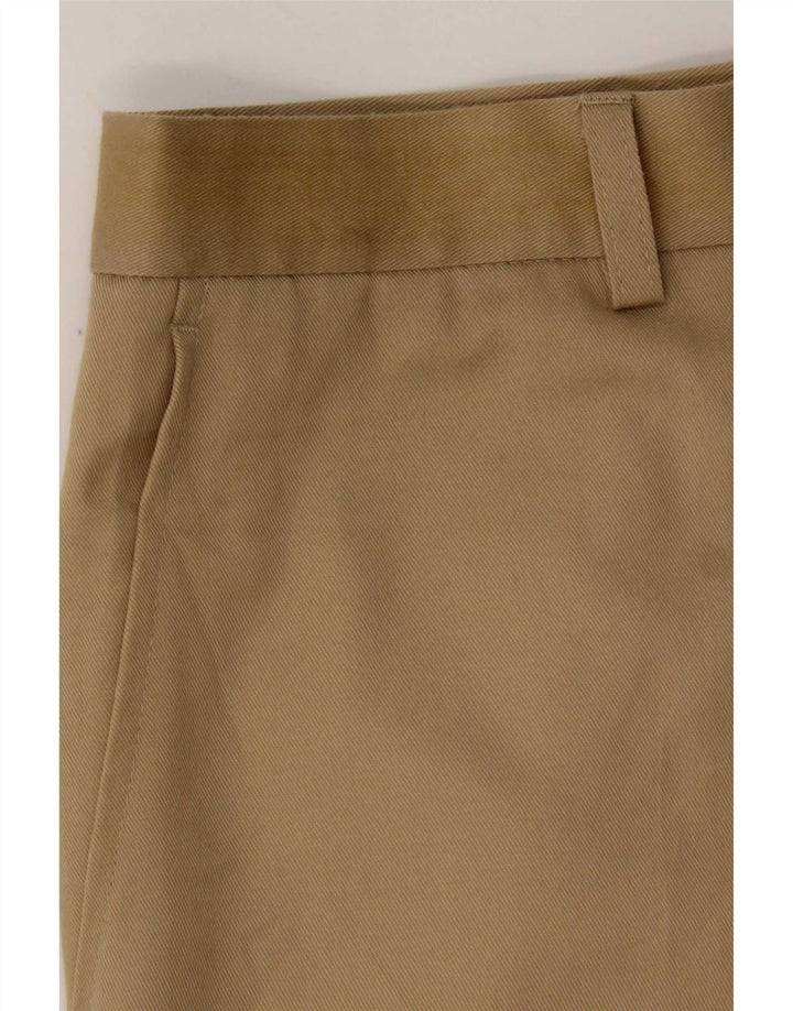 Calça masculina de terno reto Marks & Spencer W34 L27 poliéster bege
