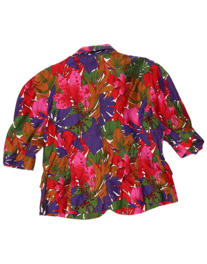 Michael H. Jaqueta blazer feminina com 1 botão US 16 2XL floral multicolorida