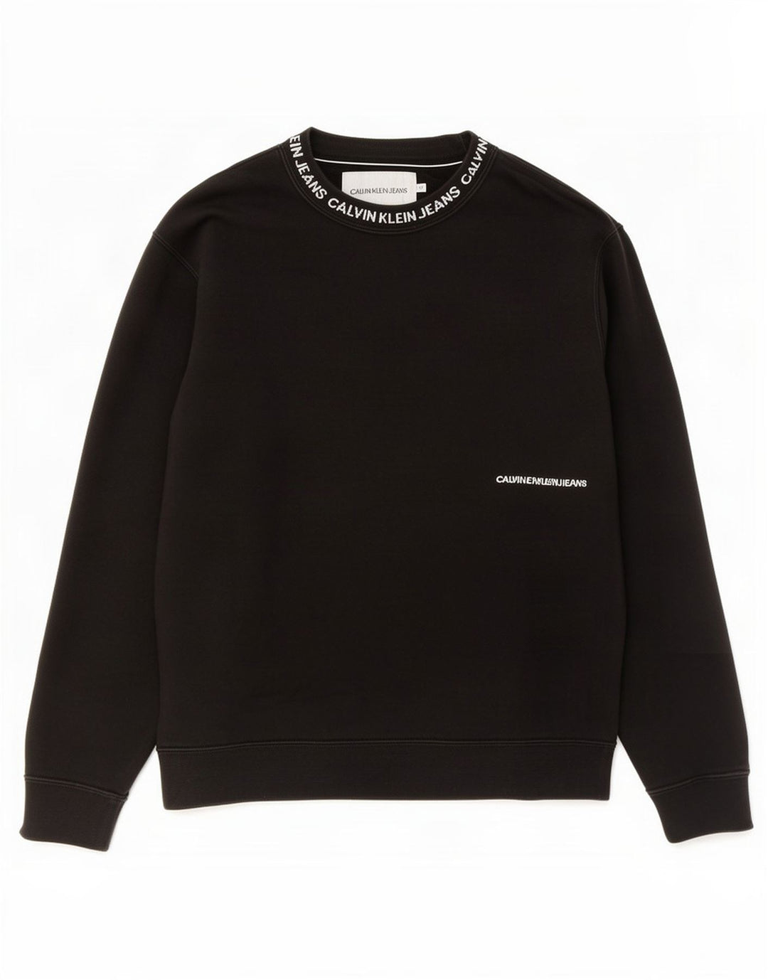 Calvin Klein Jeans Masculino moletom gráfico jumper médio algodão preto
