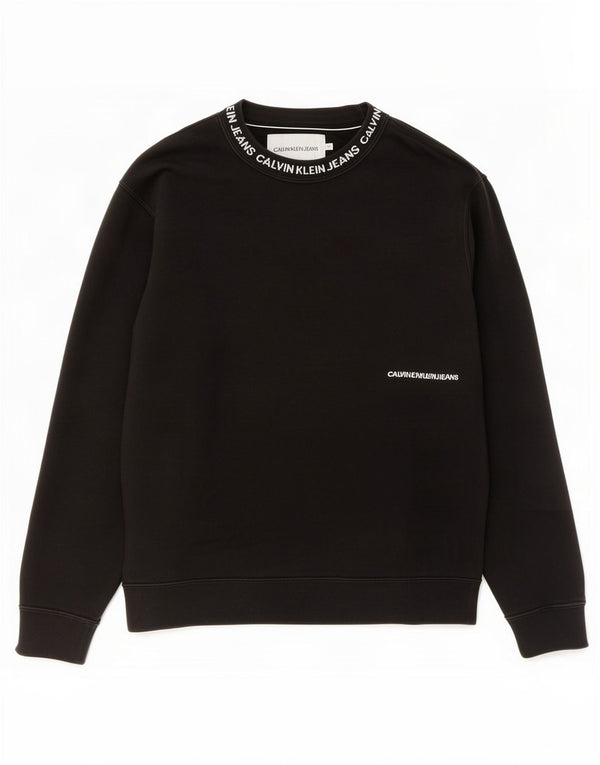 Calvin Klein Jeans Masculino moletom gráfico jumper médio algodão preto