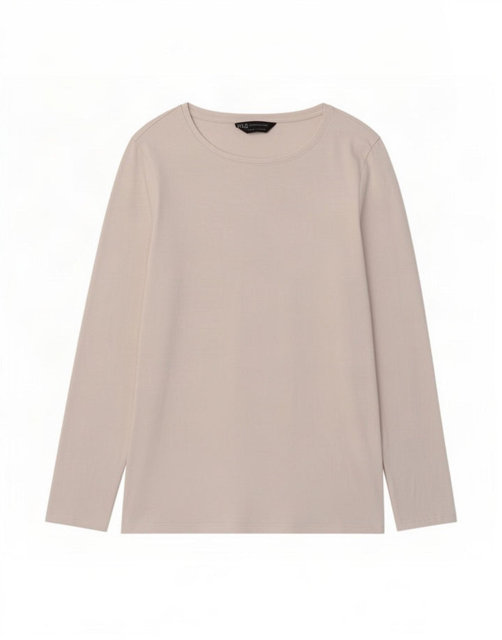 Top feminino Marks & Spencer manga comprida Reino Unido 12 algodão branco médio