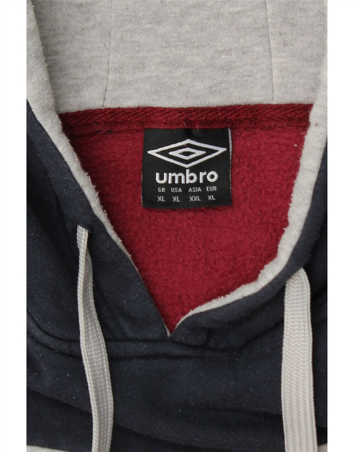 UMBRO moletom com capuz masculino XL Borgonha Colourblock algodão