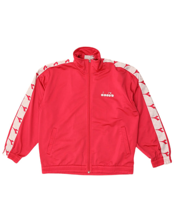 Diadora Mens Graphic Tracksuit Top Jacket UK 34 XS Rosa Colourblock