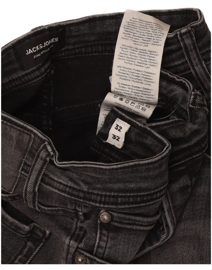 Jack & Jones Masculino GLENN Slim Jeans W32 L32 Cinza Algodão