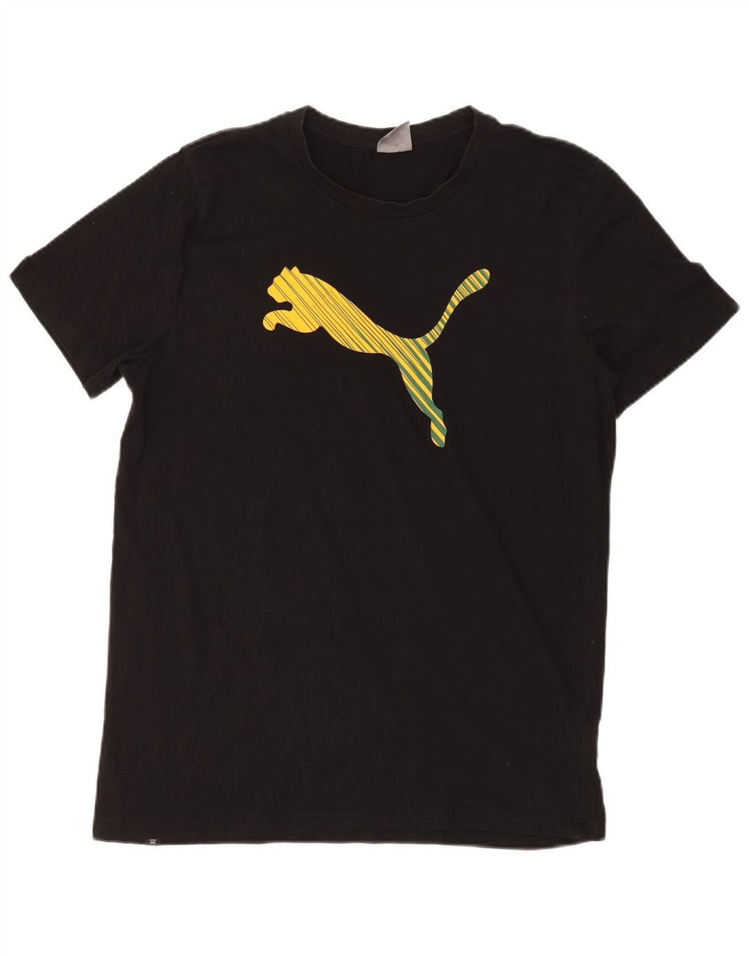 Camiseta masculina PUMA com estampa gráfica grande de algodão preto