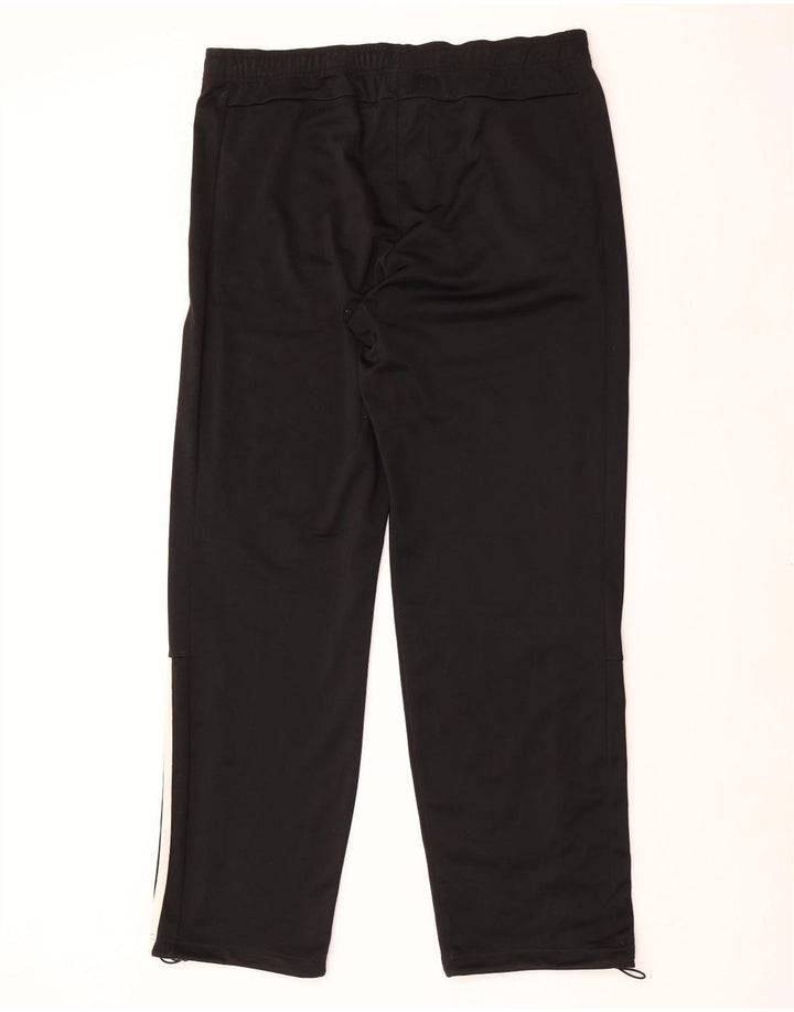 Calças de treino masculinas Adidas UK 42/44 poliéster preto grande