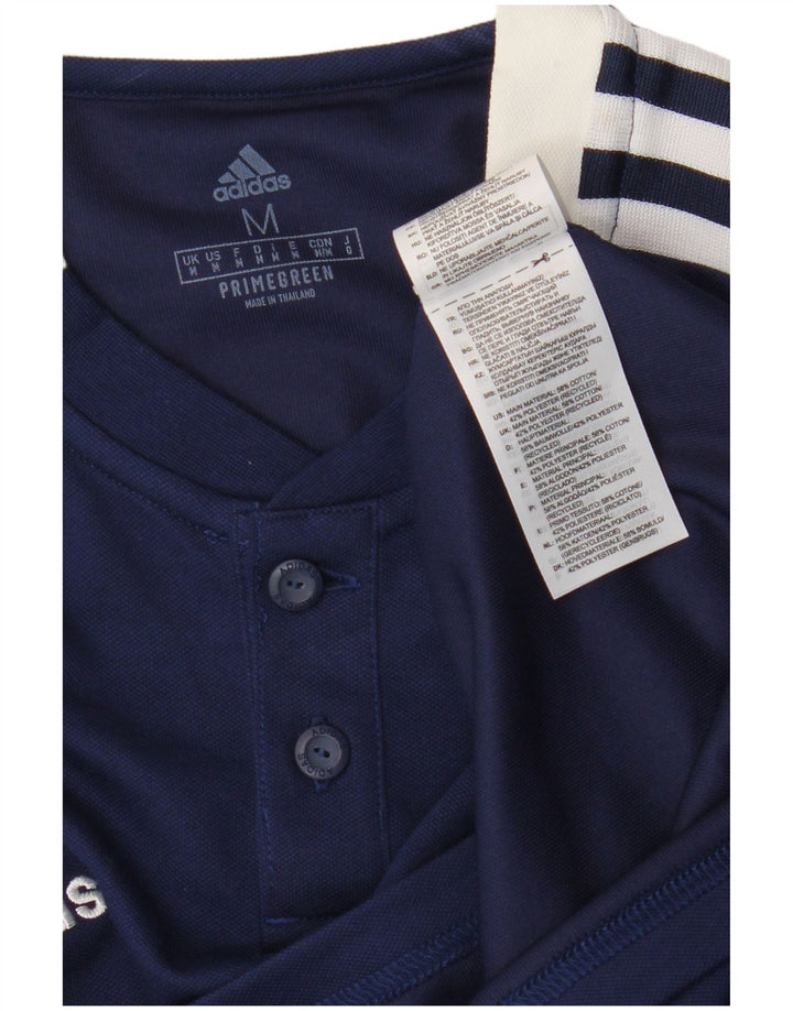 Adidas Mens Aeroready Camiseta Top Médio Algodão Azul Marinho