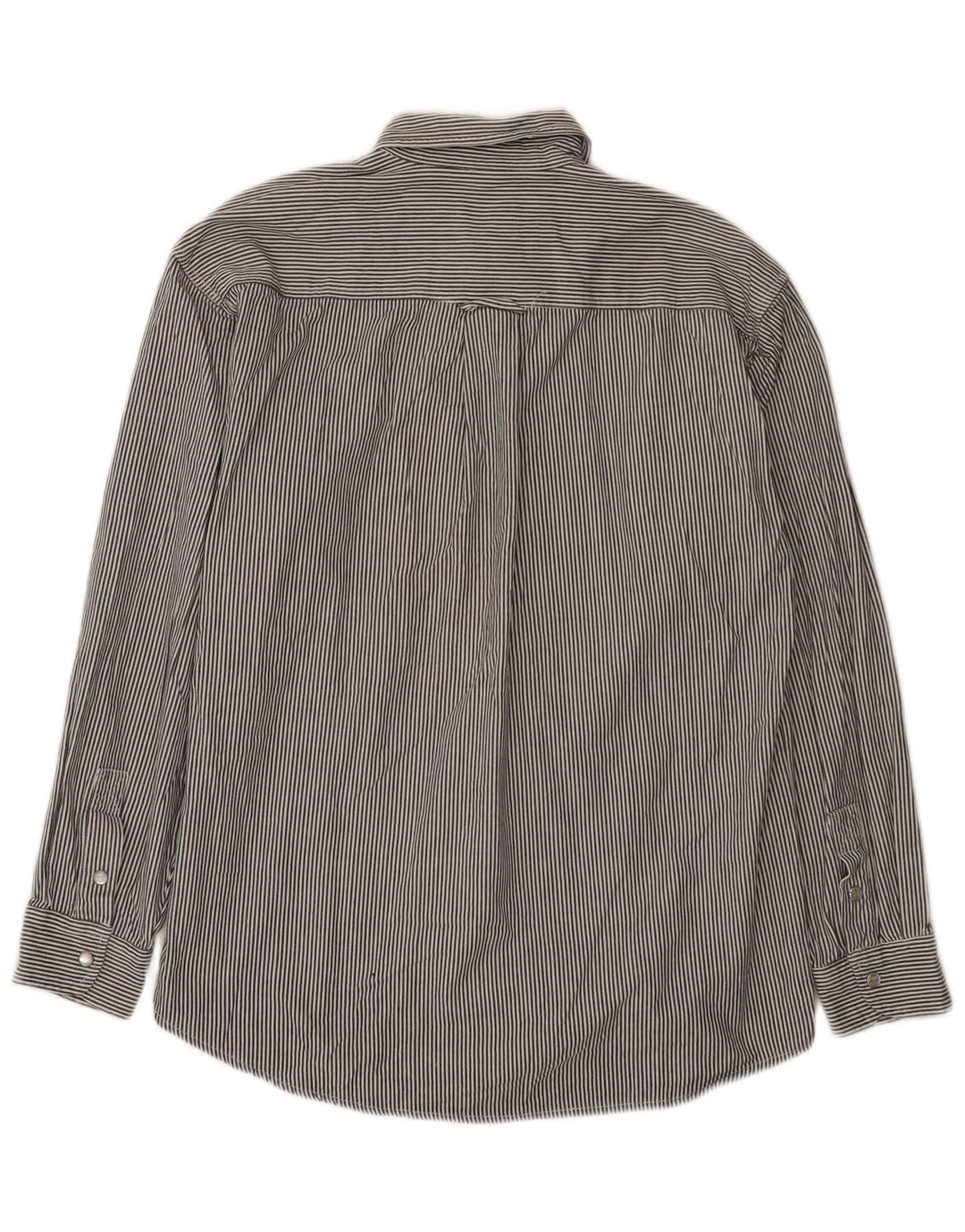 Wrangler Camisa masculina cinza médio listrado algodão