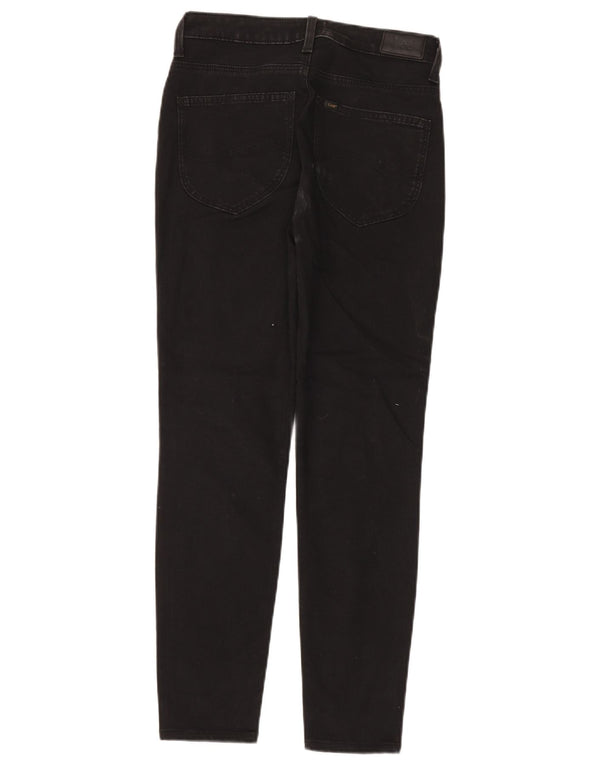 Lee Womens Scarlett High Skinny Jeans W30 L28 Algodão Preto