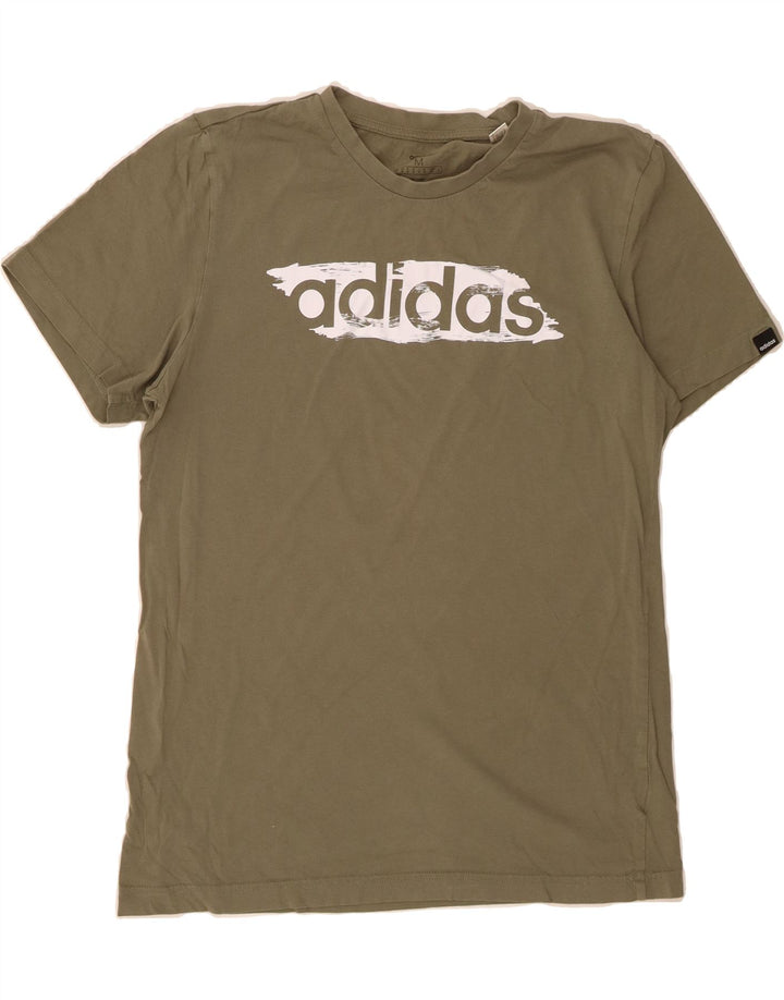 ADIDAS Mens Graphic T-Shirt Top Medium Khaki Cotton Vintage Adidas and Second-Hand Adidas from Messina Hembry 
