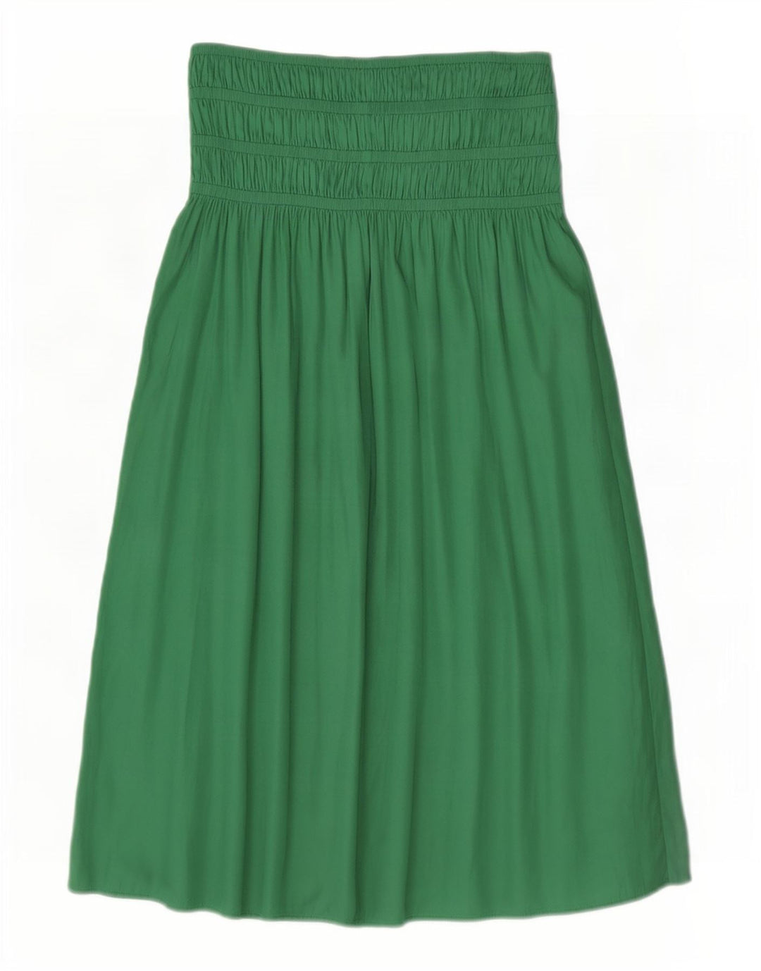 Saia maxi feminina Marks & Spencer Reino Unido 10 pequena W34 poliéster verde