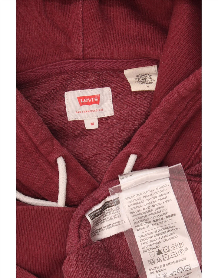 Suéter com capuz gráfico masculino LEVI'S médio algodão Borgonha