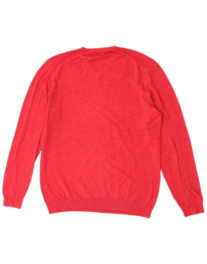 Suéter masculino Zara com decote em V grande viscose vermelha