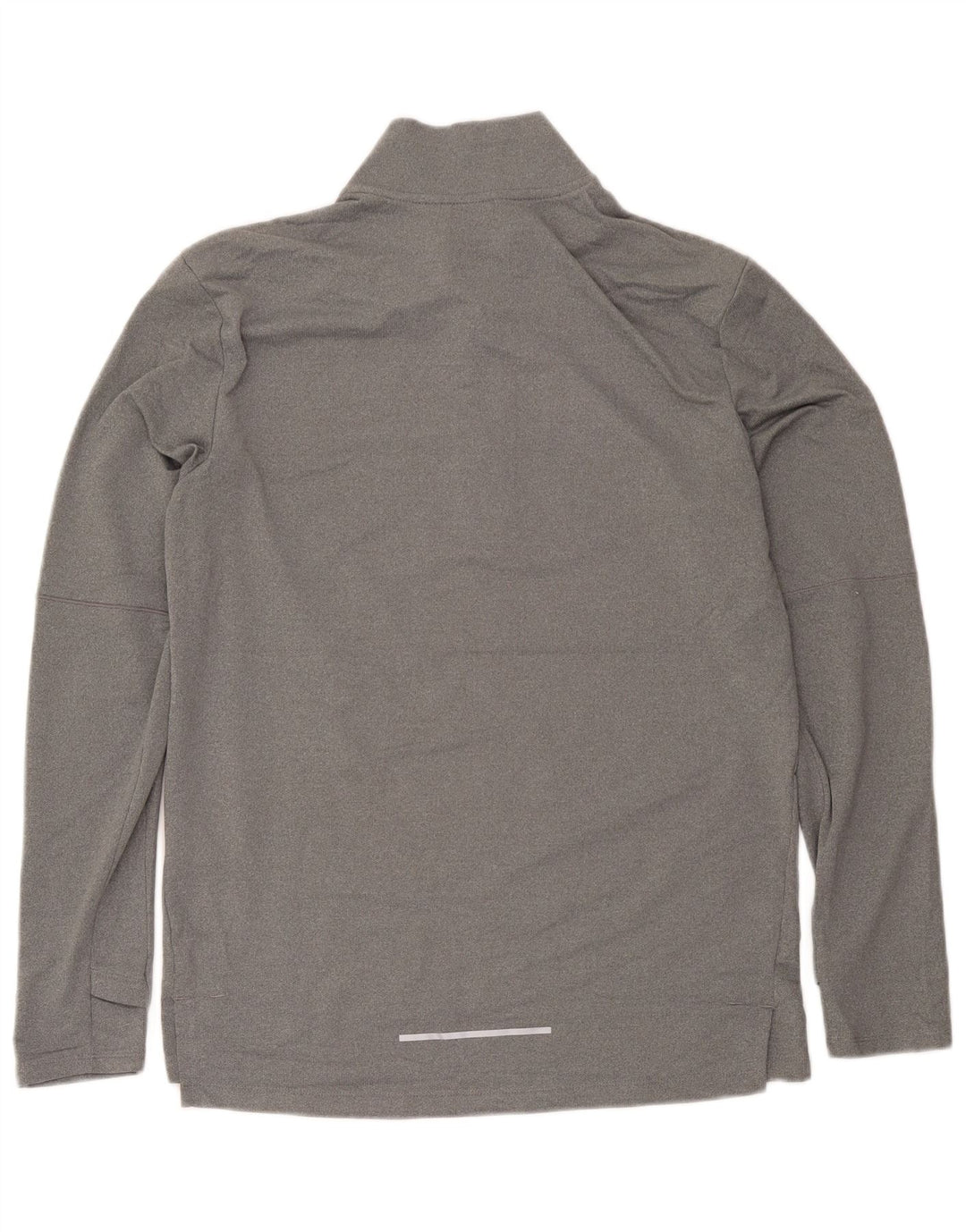Top masculino Nike Dri Fit com zíper e manga comprida poliéster cinza médio