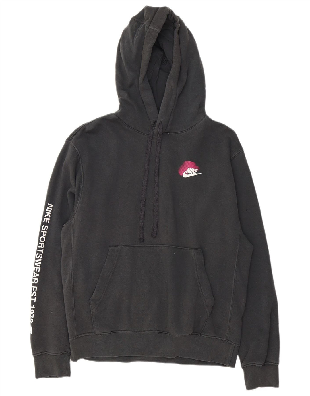 Jumper com capuz gráfico masculino Nike pequeno algodão cinza
