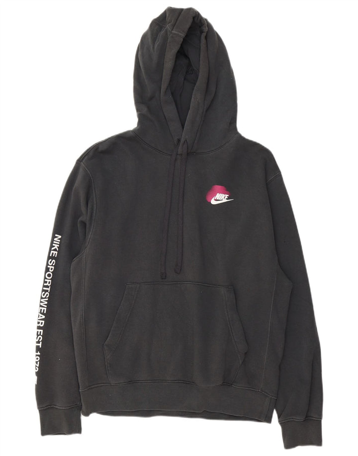 Jumper com capuz gráfico masculino Nike pequeno algodão cinza