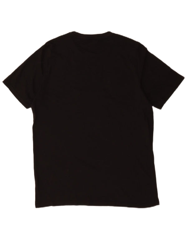 Puma Mens Graphic T-Shirt Top Grande Algodão Preto
