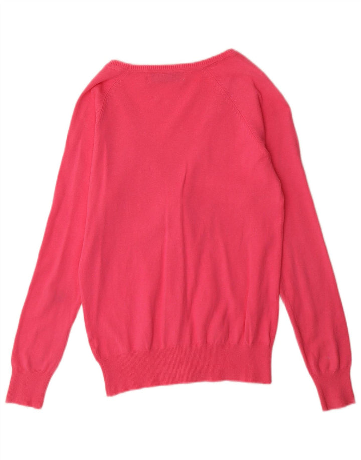 Suéter cardigã feminino Zara Reino Unido 12 algodão rosa médio