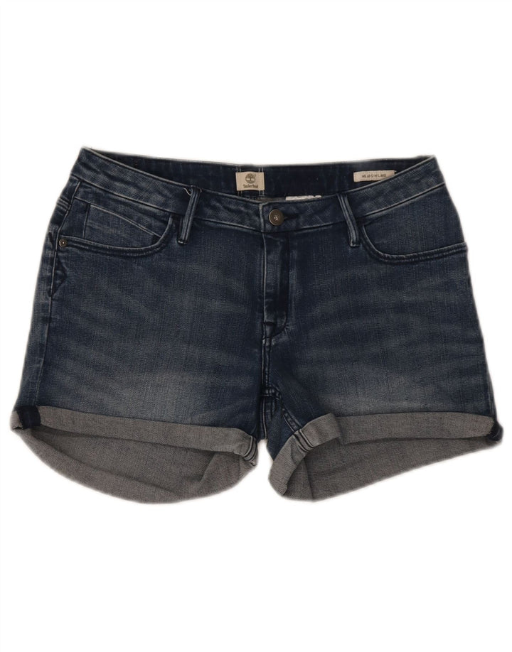 Shorts jeans feminino Timberland W29 médio azul marinho algodão