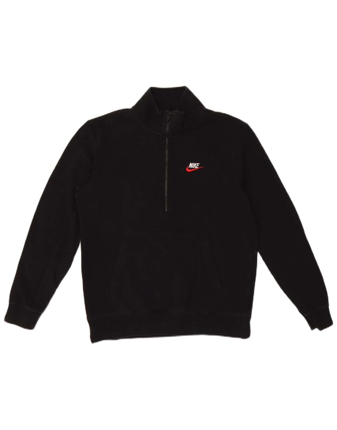 Moletom masculino Nike com zíper e gola alta de algodão preto médio
